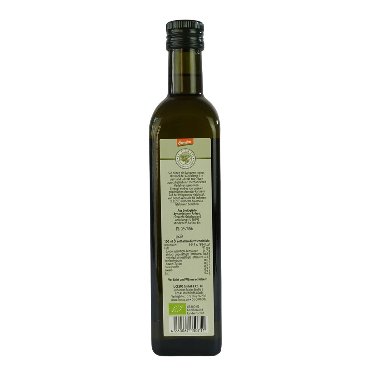 Greek organic olive oil 0.5l