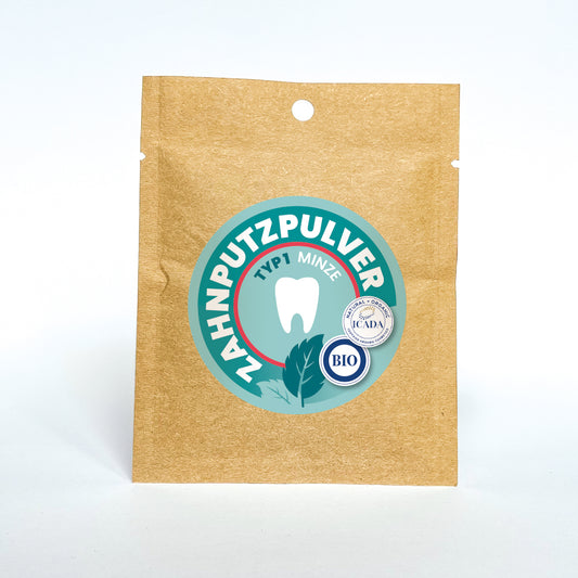 SCHETTLERs Bio-Zahnputzpulver - Pulver Typ 1 | natürliche Zahnpflege | Nachfülltüte aus Kraft-Papier