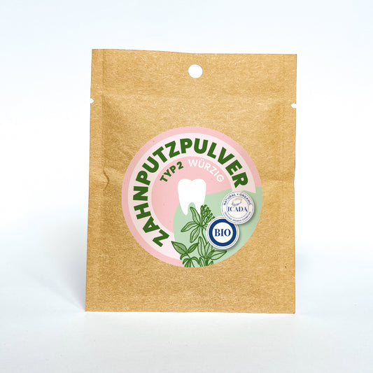 SCHETTLERs Bio-Zahnputzpulver - Pulver Typ 2 | natürliche Zahnpflege | Nachfülltüte aus Kraft-Papier