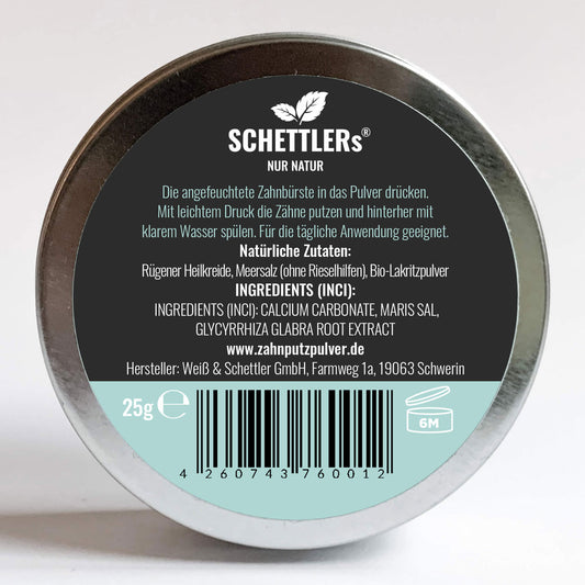 Zahnputzpulver für Lakritzfans - zur leckeren Zahnreinigung, Heilung von Parodontitis, Entfernung von Zahnstein und Karies