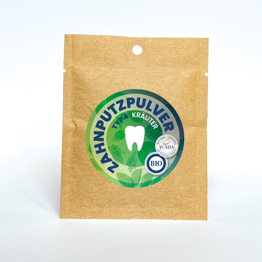 SCHETTLERs Bio-Zahnputzpulver - Pulver Typ 4 | natürliche Zahnpflege - salzfrei | Nachfülltüte aus Kraft-Papier