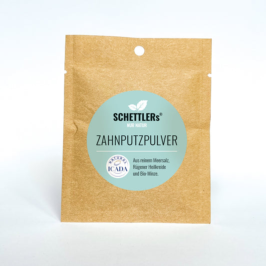 SCHETTLERs Organic Tooth Powder | natural dental care - The Original | Refill pouch made from kraft paper