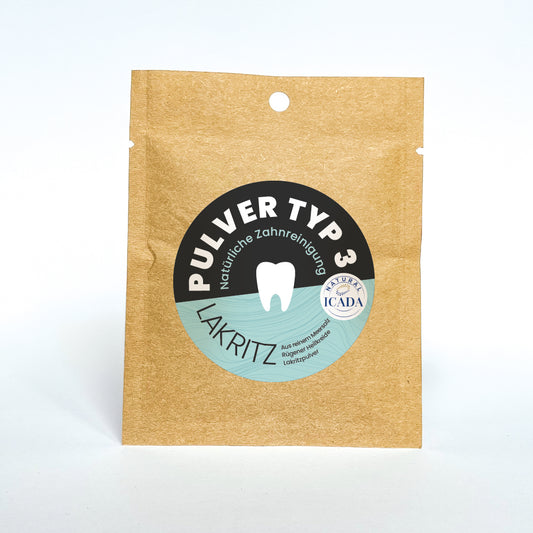 SCHETTLERs Zahnputzpulver - Pulver Typ 3 | natürliche Zahnpflege | Nachfülltüte aus Kraft-Papier