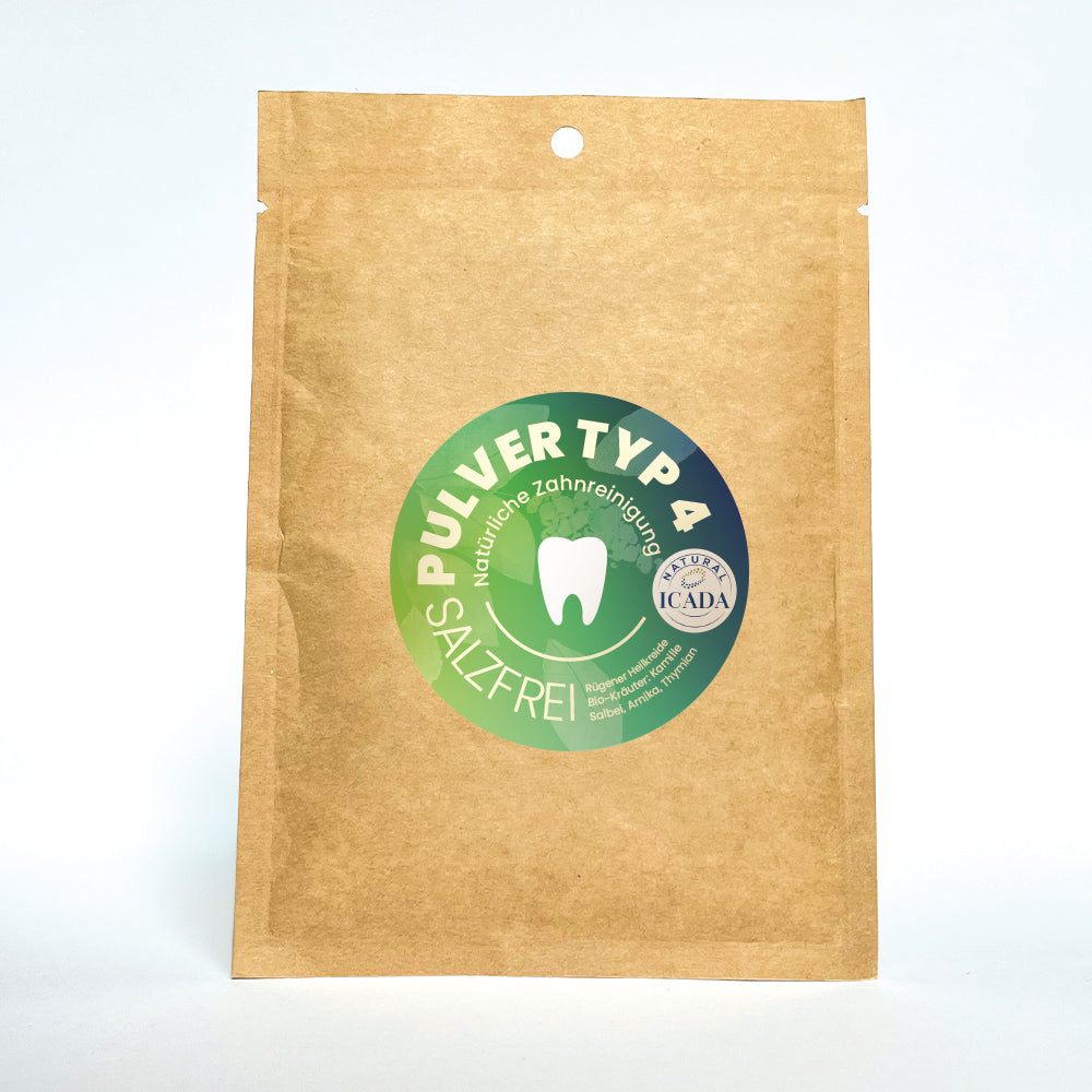 SCHETTLERs Organic Tooth Powder - Type 4 | Natural Dental Care - Salt-Free | Refill Pouch Made of Kraft Paper