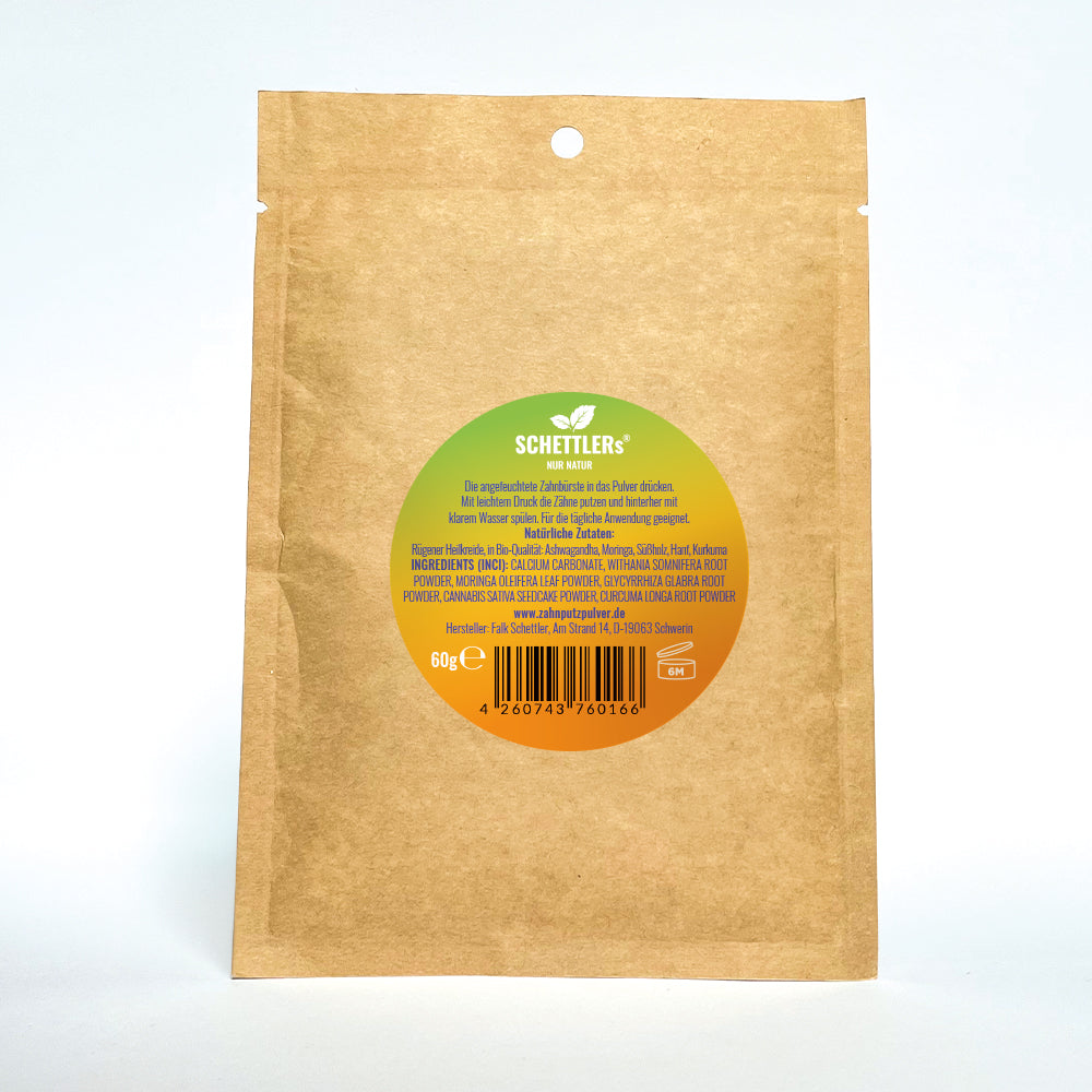 SCHETTLERs Organic Tooth Powder - Type 5 | natural dental care | refill pouch made from kraft paper