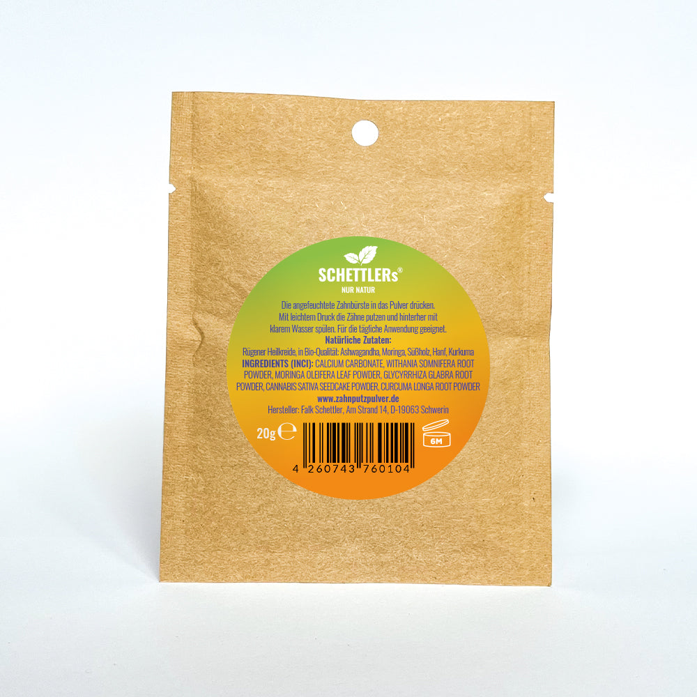 SCHETTLERs Organic Tooth Powder - Type 5 | natural dental care | refill pouch made from kraft paper
