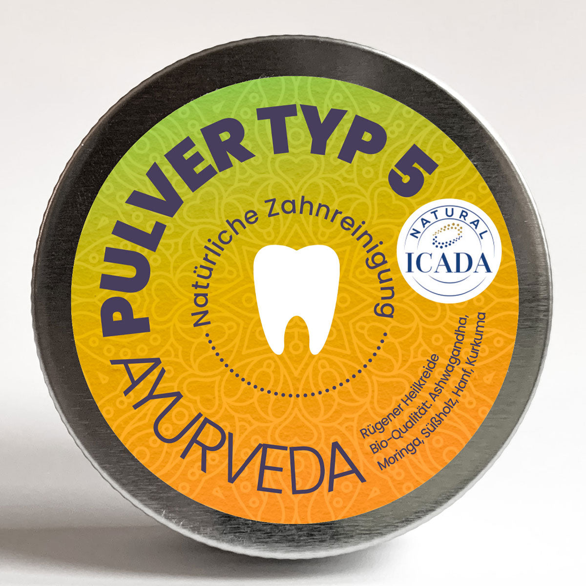 SCHETTLERs Bio-Zahnputzpulver - Pulver Typ 5 | natürliche Zahnpflege | 20g-Schraubdeckeldose aus Weißblech